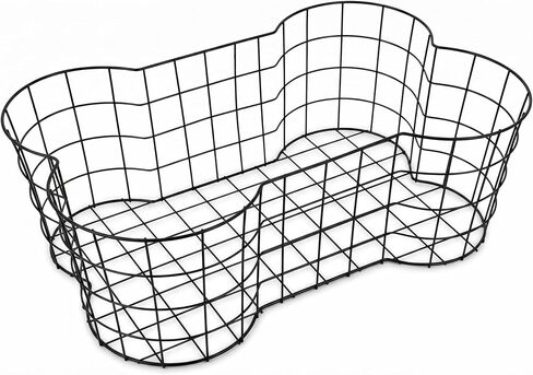 OtterPets Metal Dog Toy Basket Bone Shaped Indestructible Dog Toy Bin 17x13 | 17" long, 13" wide, 7" tall, metal wire dog storage organizer, dog toy bin, dog toy box, pet toy basket, dog toy storage in Kuwait