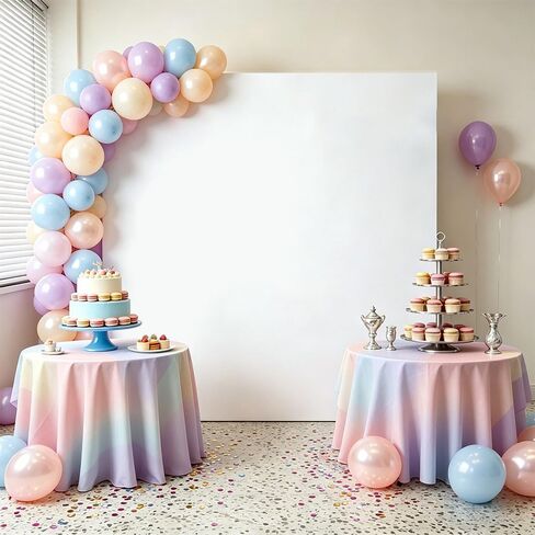 Square Metal Arch Backdrop Stand and Cover Set 6.6x6.6FT Gold Arch Frame with White Cover for Birthday Party Wedding Ceremony Baby Shower Graduation Event Decoration in Kuwait