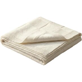 Knit Baby Lightweight Summer Throw Blanket Cable Soft Swaddle for Infant Boys Girls 32x35inch-Eyelet White in Kuwait