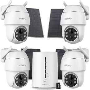 COOAU 4MP Solar Security Camera Wireless Outdoor System with a 64GB Card | No Subscription Fees, Dual-Band 5G & 2.4G Wi-Fi 6, High-Power Solar Panels, 360° Whole-Home Monitoring in Large Homes in Kuwait