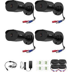 ZOSI 4 Pack 1080p Wired Security Camera with Audio, 2MP TVI Bullet Camera in Kuwait