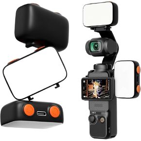 LED Fill Light for DJI OSMO Pocket 3, 800mAh Rechargeable Auxiliary LED Lighting with 6500K 3 Color Temperature and Levels Adjustable, DJI Pocket 3 Accessories Fill Light for Vlog Video Recording in Saudi Arabia
