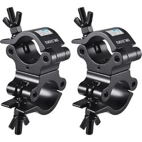 TUV Pro-Swivel Truss Clamp Black 2 inch, 2 Pack Rualin Heavy Duty 500kg Swivel Coupler 50mm Truss Clamps, Dual Head Turn As Needed Two 360 Degree Lighting Clamps, Fit truss OD 48-52mm / 2" in Saudi Arabia