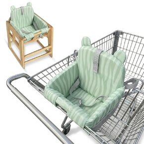 Padded Shopping Cart Cover for Baby, Sofa-Like Comfort Grocery cart Cover, Machine Washable High Chair Cushion, Sage Green, in Saudi Arabia