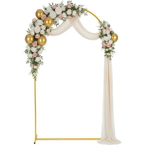 Gold Metal Arch Backdrop Stand for Wedding & Birthday Party Decorations, Foldable Balloon Arch Frame with Easy Assembly, Photo Booth Backdrop Décor with Fairy Lights Options in Kuwait