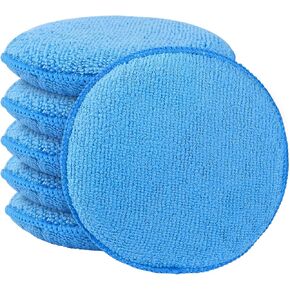 GLIMGLINT Microfiber Wax Applicator Pads, 5 Inch Round Foam Buffing & Detailing Polishing Pads, Reusable Car Wax Applicator for Car Cleaning, Waxing & Fine Polishing, 6 Pack in Kuwait