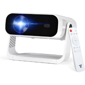 Wielio 2026 Smart Projector Android 14/TV with WiFi 6 and Bluetooth 5.0 | Built in 1000+ Apps 210 ANSI Portable Bedroom Mini Movie Projector Auto Keystone & Zoom-black-and-white in Saudi Arabia