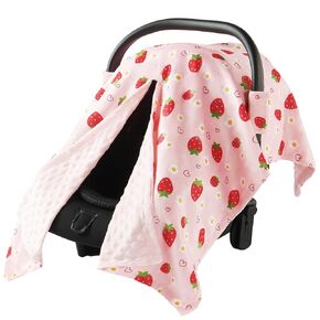 Baby Car Seat Cover - Ultra Soft Minky Infant Car Seat Canopy with Snap Peekaboo Opening, Multi-Use Stroller Cover, Nursing Cover & Plush Baby Blanket for Boys Girls (Multi) in Saudi Arabia