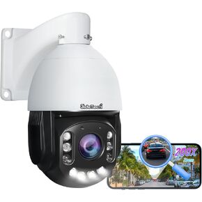 JideTech 8MP 4K PoE PTZ Camera, Outdoor Security Camera with Auto Tracking | 20X optical + 10X digital zoom, 360° pan & 90° tilt, AI human/vehicle detection, 492ft IR night vision, ONVIF & RTSP support in Saudi Arabia