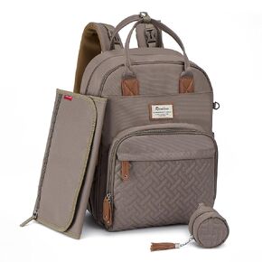 RUVALINO Diaper Bag Backpack, Multifunction Travel Baby Diaper Bag with Changing Pad, Insulated Bottle Holders & Pacifier Case, Large Capacity, Waterproof, Dark Gray | Baby Shower Gifts, Travel Backpack for Mom Dad Girl Boy, Insulated Bottle Holders, Paci in Kuwait