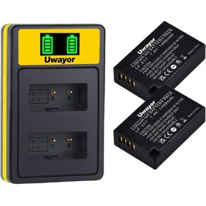 LP-E17 Battery and LCD Dual Charger Compatible with Canon EOSRP, R100, R50, R10, R8, Rebel T6i, T7i, T8i, T6s, SL2, SL3, EOS M3, M5, M6, 200D, 77D, 750D, 760D, 800D, 8000D Camera in Kuwait