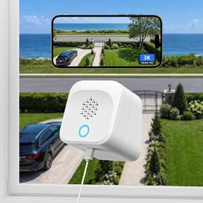 Hieasy 3K 5MP Window Camera with Adjustable Angle Mount, No Drill Magnetic Window Security Camera for Home Security, 5GHz&2.4GHz WiFi6, Color Night Vision, AI Human Vehicle Detection, 24/7 Recording in Kuwait
