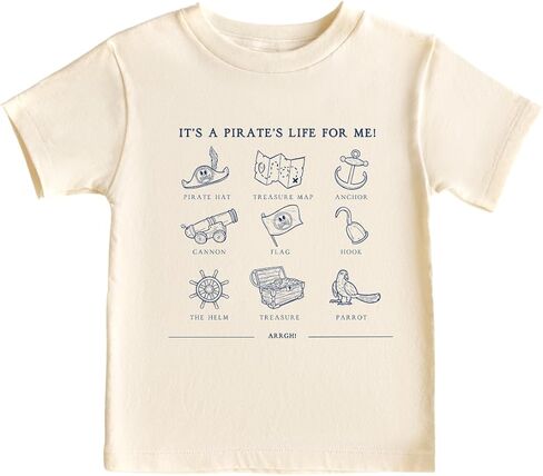 It's A Pirate's Life For Me Baby Bodysuit, Kids T-Shirt | 100% cotton, printed in California, shipped from USA, Soft breathable fabric, machine washable in Kuwait