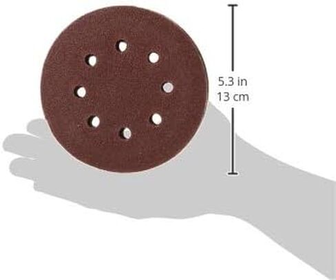 POWERTEC 50PK, 60 Grits, Sanding Discs 5 Inch - Hook and Loop, 5 Inch 8 Hole Aluminum Oxide Sandpaper Discs, Woodworking Sanding Pads for Random Orbital, Palm, Air, DA & Pneumatic Sander (45006) in Kuwait
