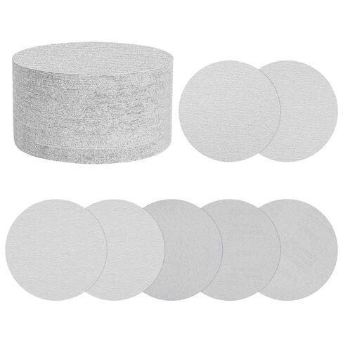 35 Pcs Sanding Discs 6 Inch 80/120/180/240/320/400/600 Grit Hook and Loop Orbital Sandpaper Suitable for Drywall Sander Wood Metal Furniture, White in Kuwait