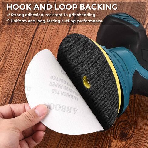 35 Pcs Sanding Discs 6 Inch 80/120/180/240/320/400/600 Grit Hook and Loop Orbital Sandpaper Suitable for Drywall Sander Wood Metal Furniture, White in Kuwait