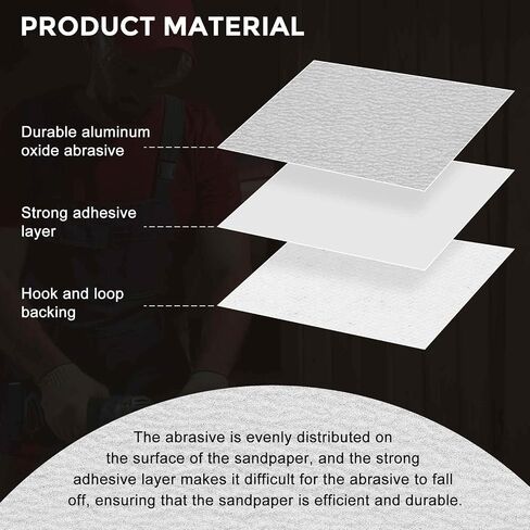 35 Pcs Sanding Discs 6 Inch 80/120/180/240/320/400/600 Grit Hook and Loop Orbital Sandpaper Suitable for Drywall Sander Wood Metal Furniture, White in Kuwait