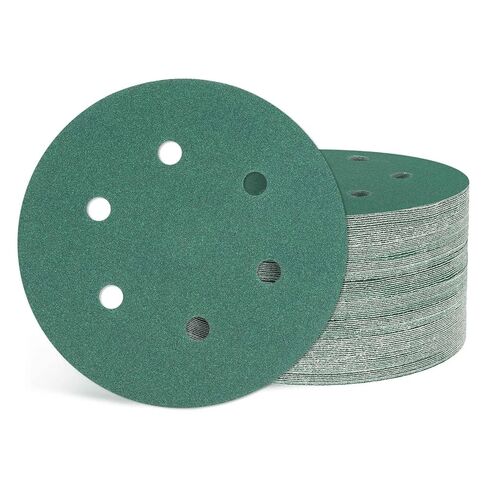 50 Pcs Sanding Disc 6 Inch 100 Grit 6 Hole Hook and Loop Orbital Sandpapers Suitable for Metal Wood Furniture DIY Grinding and Polishing, Green in Kuwait