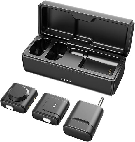 Lavalier Microphone, Studio Grade Audio 32kHz 24bit 58dB SNR with Dual Noise Suppression 30m Transmission, for Camera Vlog Live Stream Interview in Kuwait