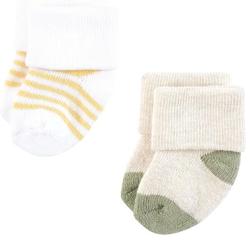 Hudson Baby Infant Girl Cotton Rich Newborn and Terry Socks, Sunflower, 6-12 Months in Kuwait