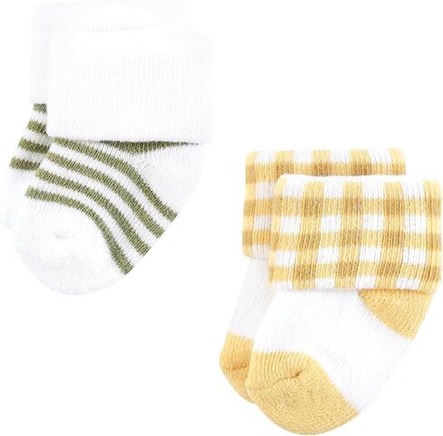 Hudson Baby Infant Girl Cotton Rich Newborn and Terry Socks, Sunflower, 6-12 Months in Kuwait