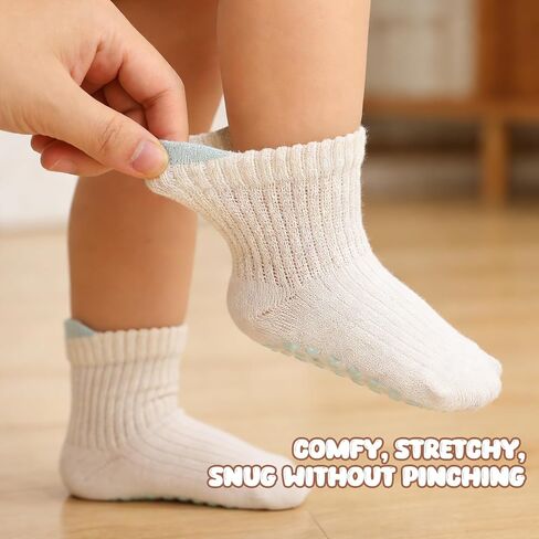 6/8/12 Pairs Toddler Baby Grippy Socks, Cute Non Slip Grip Ankle Socks for Toddler Girls Boys Kids, 1-5 Y in Kuwait