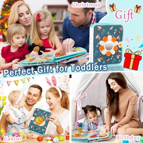 Busy Book for Toddlers 1-3, Montessori Toys Busy Board for Boy Girl Gifts | Quiet Activity Books for Baby, Toddler Travel Toys for Car Airplane, Learning Fine Motor Skills in Kuwait