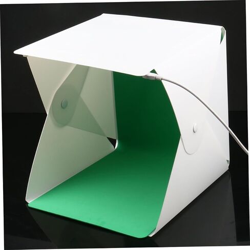 POPETPOP 20cm Portable Folding Photography Light Box Tent with Dual LED Light Strips with 6 Colored Backdrops for Product Studio Shooting in Kuwait