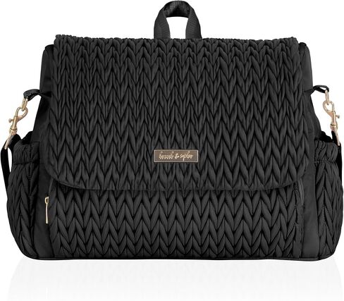 Hannah & Sophia Belle Convertible Baby Diaper Backpack & Bag in Black, Large Size, Dual Sided Water Resistant Changing Mat Included, Detachable Shoulder Straps, Easy To Use | Waterproof Changing Pad, Spacious, Multiple Pockets & Insulated Bottle Holders,  in Kuwait