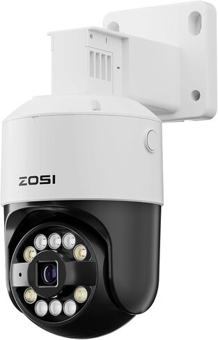 ZOSI C296 8MP PoE IP Camera, 4K Pan Tilt Security Audio Camera Outdoor | Color Night Vision, 2-Way Talk, Auto Track, Light and Siren Alarms, AI Human Vehicle Detection, Only Works with ZOSI PoE NVR in Saudi Arabia