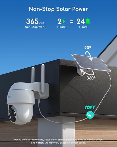 COOAU 4MP Solar Security Camera Wireless Outdoor System with a 64GB Card | No Subscription Fees, Dual-Band 5G & 2.4G Wi-Fi 6, High-Power Solar Panels, 360° Whole-Home Monitoring in Large Homes in Kuwait