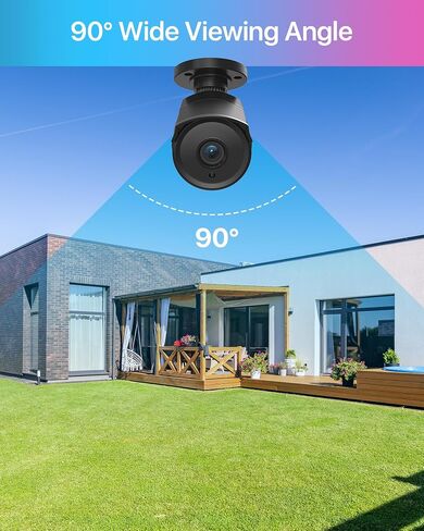 ZOSI 1080p HD-TVI Home Security Camera with Audio,Built-in Mic,Night Vision,1920TVL 2MP Outdoor CCTV Cam Only Compatible with ZOSI 3K Lite Analog DVR in Kuwait