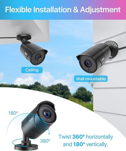 ZOSI 1080p HD-TVI Home Security Camera with Audio,Built-in Mic,Night Vision,1920TVL 2MP Outdoor CCTV Cam Only Compatible with ZOSI 3K Lite Analog DVR in Kuwait