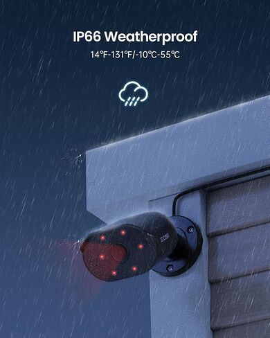 ZOSI 4 Pack 1080p Wired Security Camera with Audio, 2MP TVI Bullet Camera | 80ft IR Night Vision, 90° Wide View, IP66 Weatherproof, BNC Wired Surveillance CCTV Camera in Kuwait