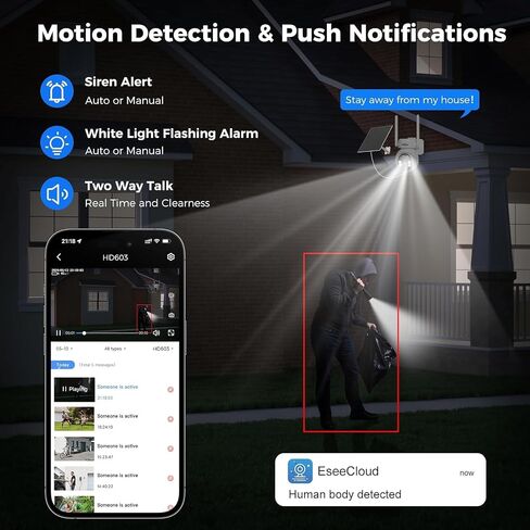 Hiseeu 4G LTE Cellular Security Camera Solar Powered, No WiFi Security Cameras Wireless Outdoor, PIR Motion, 2 Way Talk, 360° PTZ, 2K Color Night Vision, 64G SD & SIM Card Included in Kuwait