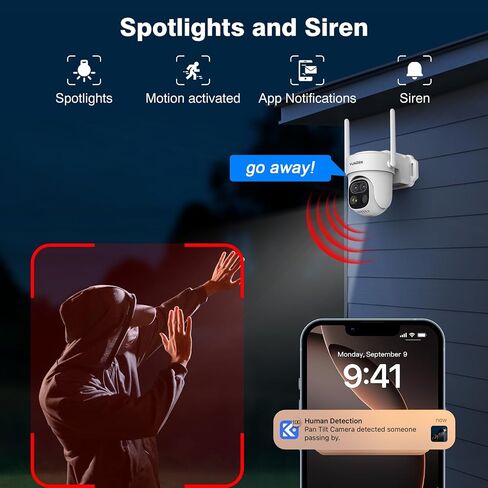 6MP Security Cameras Outdoor Wireless,Solar Powered Dual Lens Home Security Camera System,4-Cam Kit,64GB Local Storage,No Monthly Fee,AI Motion Tracking,2K Color Night Vision,5G & 2.4G WiFi in Kuwait