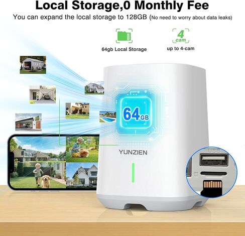 6MP Security Cameras Outdoor Wireless,Solar Powered Dual Lens Home Security Camera System,4-Cam Kit,64GB Local Storage,No Monthly Fee,AI Motion Tracking,2K Color Night Vision,5G & 2.4G WiFi in Kuwait