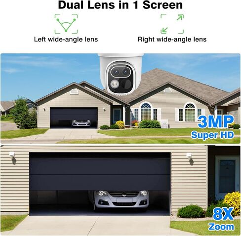 6MP Security Cameras Outdoor Wireless,Solar Powered Dual Lens Home Security Camera System,4-Cam Kit,64GB Local Storage,No Monthly Fee,AI Motion Tracking,2K Color Night Vision,5G & 2.4G WiFi in Kuwait