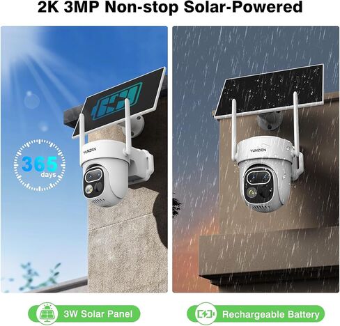 6MP Security Cameras Outdoor Wireless,Solar Powered Dual Lens Home Security Camera System,4-Cam Kit,64GB Local Storage,No Monthly Fee,AI Motion Tracking,2K Color Night Vision,5G & 2.4G WiFi in Kuwait