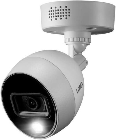 Lorex C883DA Indoor/Outdoor 4K Ultra HD Active Deterrence Security Analog Bullet Camera, with 135ft Color Night Vision, IP67 Weatherproof, Audio, Camera Only, White (M. Refurbished) in Kuwait