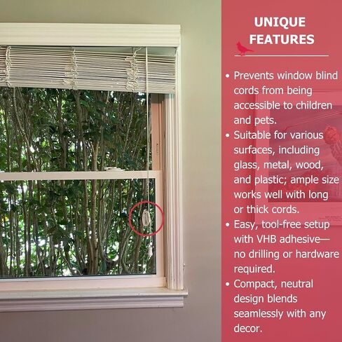 Cardinal Gates Window Blind Cord Holders, 3 Pack | Adhesive cord cleats keep blind and curtain cords wound and out of reach. Installs without tools or screws. in Kuwait