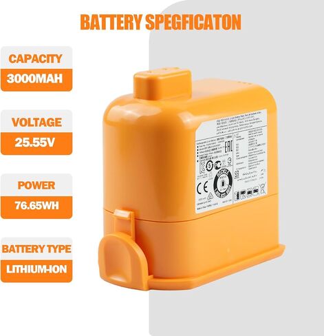 25.55V 3000mAh Replacement Battery for LG Cord Zero A9 A9S A9 Plus | for A9N A9M A9 MAX A9K-CORE A927KGMS A927KVMS A908VMR A9K MAX A9T-Ultra A9K-PRO A9MULTI A916 A902RM A905M A906SM in Kuwait