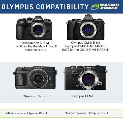 Wasabi Power Battery for Olympus BLN-1, BCN-1 in Kuwait