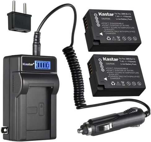 Kastar 2-Pack DMW-BLC12 Battery and LCD AC Charger Compatible with Panasonic Lumix DMC-FZ200 FZ200, Lumix DMC-FZ300 FZ300, Lumix DMC-FZ1000 FZ1000, Lumix DMC-FZ1000 II FZ1000II, Lumix DMC-FZ2000 in Kuwait