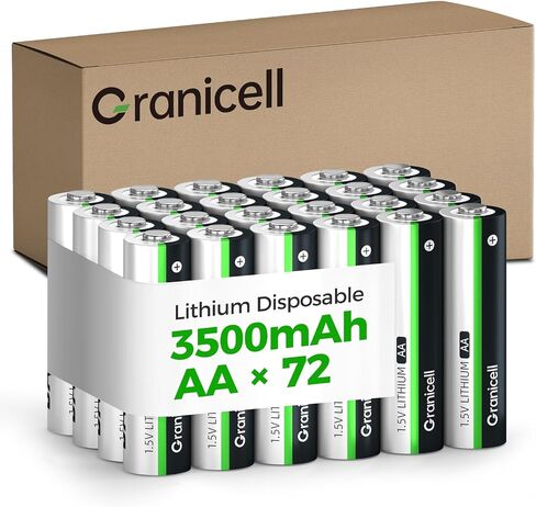 Granicell 120-Pack Lithium AA Batteries | 1.5V for Blink Cameras, Smart Locks Alarms & Tech Devices|10-Year Life Leak-Proof, Extreme-Temp Resistant (Non-Rechargeable) in Saudi Arabia