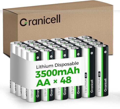 Granicell 120-Pack Lithium AA Batteries | 1.5V for Blink Cameras, Smart Locks Alarms & Tech Devices|10-Year Life Leak-Proof, Extreme-Temp Resistant (Non-Rechargeable) in Saudi Arabia
