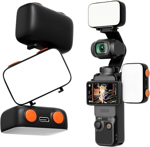 LED Fill Light for DJI OSMO Pocket 3, 800mAh Rechargeable Auxiliary LED Lighting with 6500K 3 Color Temperature and Levels Adjustable, DJI Pocket 3 Accessories Fill Light for Vlog Video Recording (2) in Saudi Arabia