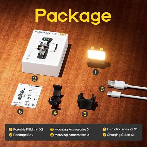 LED Fill Light for DJI OSMO Pocket 3, 800mAh Rechargeable Auxiliary LED Lighting with 6500K 3 Color Temperature and Levels Adjustable, DJI Pocket 3 Accessories Fill Light for Vlog Video Recording (2) in Saudi Arabia