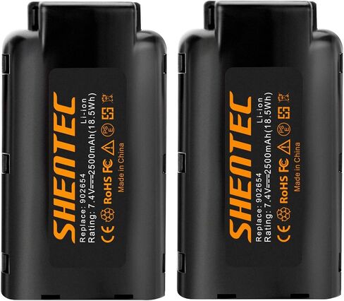Shentec 2 Pack 7.4V 2.5Ah Battery Compatible with Paslode 902654 | 902600 906800 B20543A B20543 CF325LI 918000 IM250A Li, Li-ion 7.4V Battery in Saudi Arabia