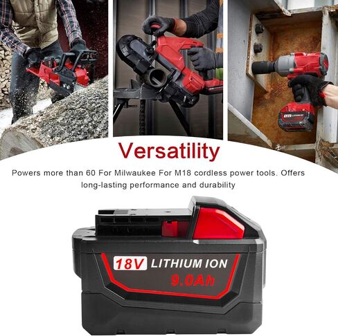 9Ah 18V Replacement for Milwaukee Mk18 Battery Compatible with 48-11-1850 48-11-1860 48-11-1845 48-11-1828 Cordless Power Tools Battery in Kuwait